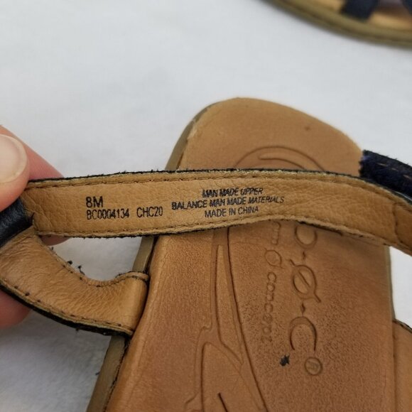 ✅B.O.C Born Concept Black Faux Leather Thong Strappy Slingback Sandals Womens 8M - Picture 4 of 11